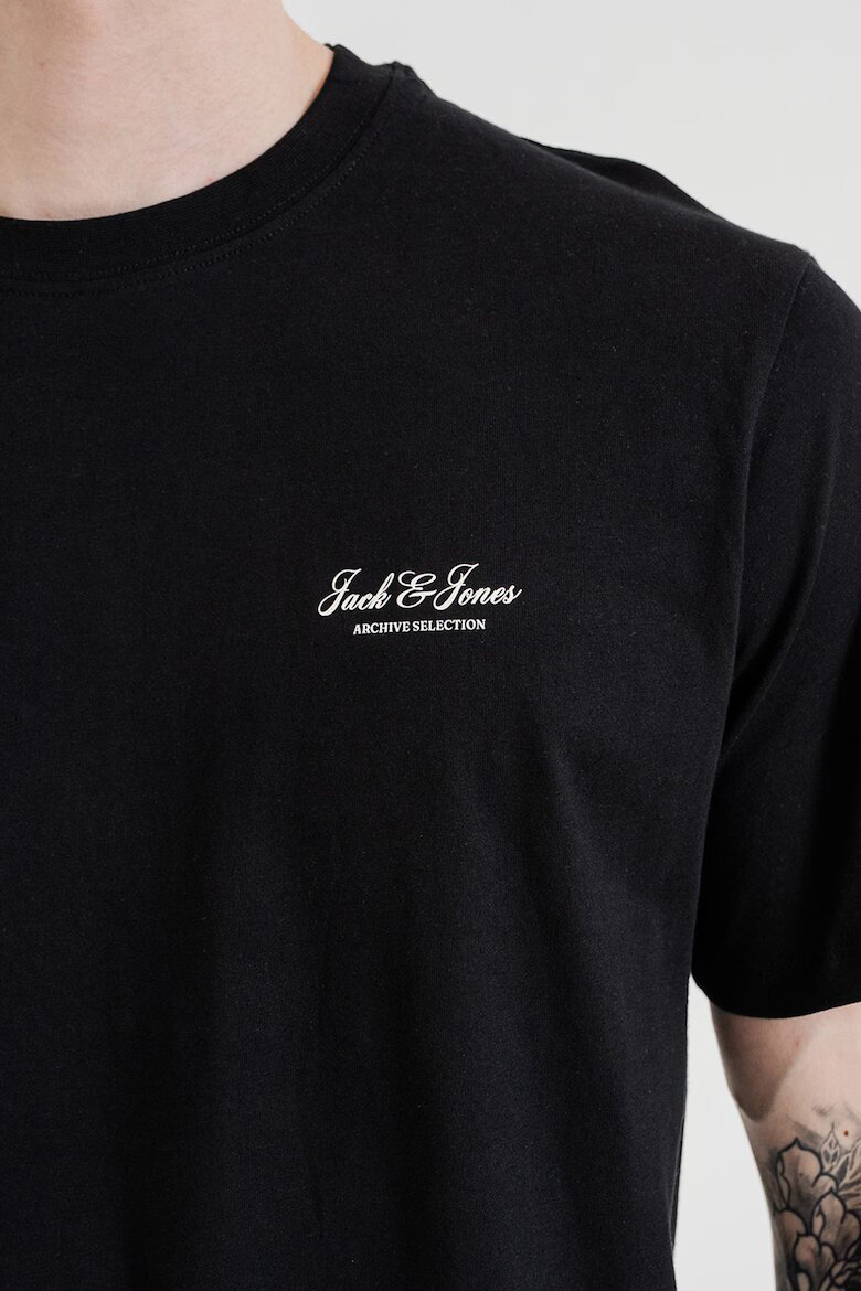 Jack & Jones Тениска от органичен памук и спортен панталон Черен