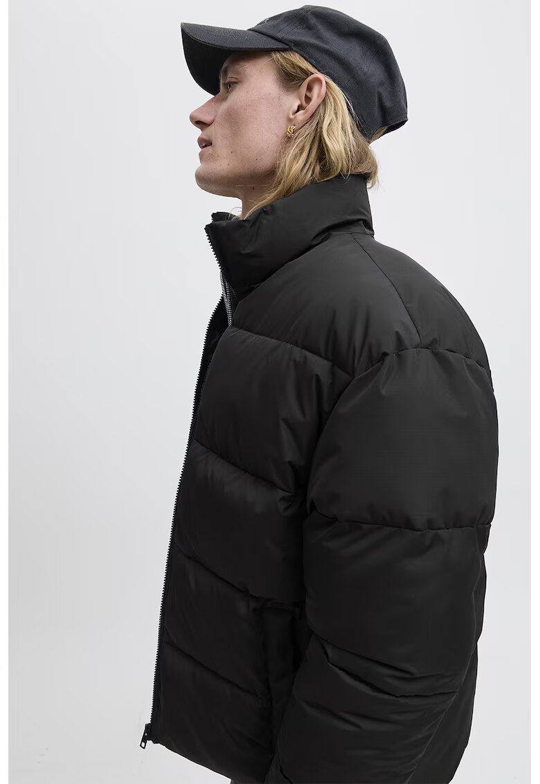 Jack & Jones Ватирано яке с яка - Черен/Бледо