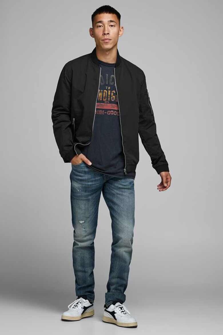 Jack & Jones Яке бомбър с джобове с цип Черен