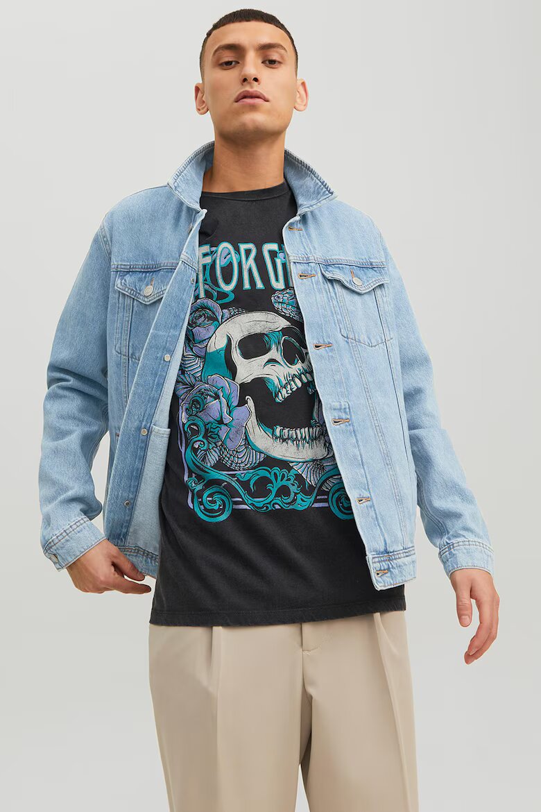 Jack & Jones Яке от деним с джобове с капачета Светлосин
