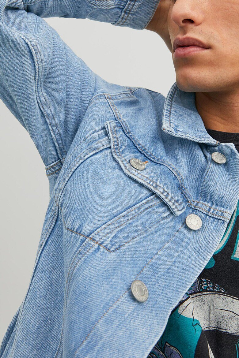 Jack & Jones Яке от деним с джобове с капачета Светлосин