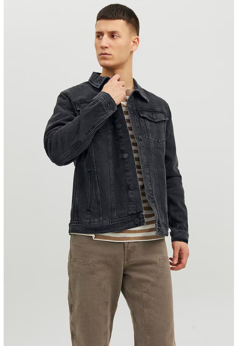 Jack & Jones Яке от деним с лого на ръкавите