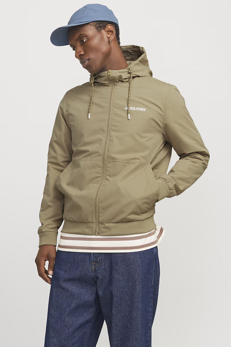 Jack & Jones Яке Rush с цип и качулка Бежов