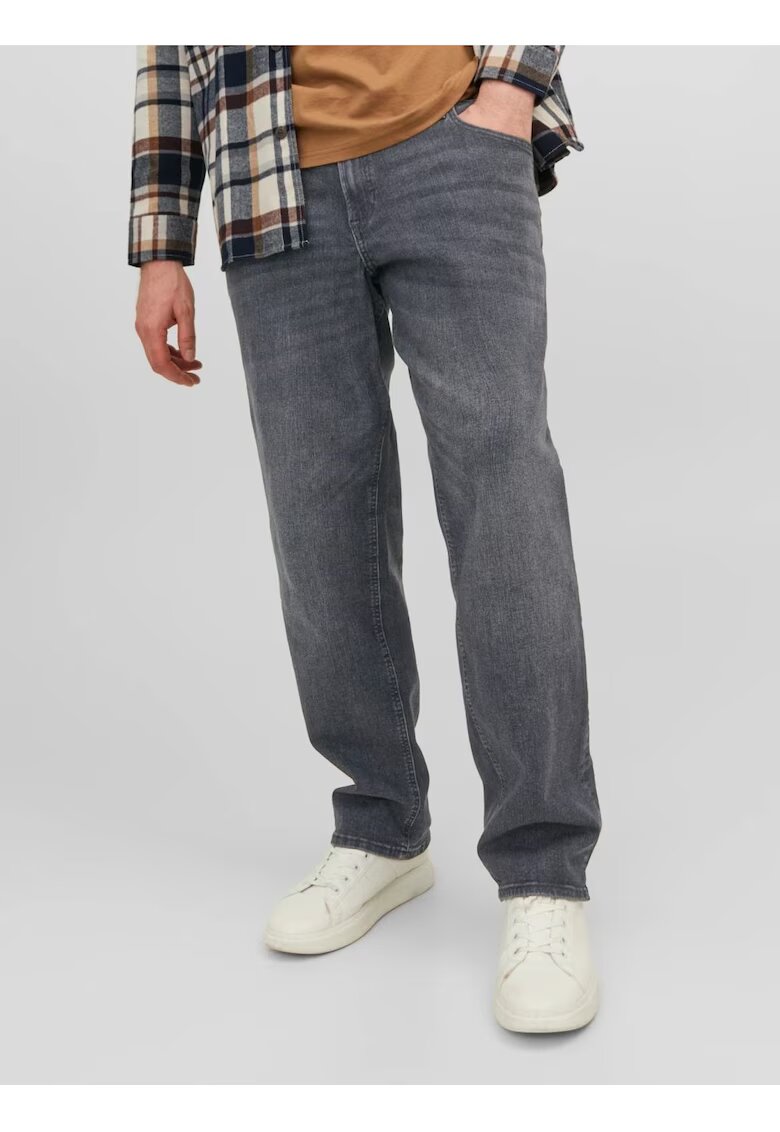Jack & Jones Заужени дънки черни - висока талия - stonewash - материал памук/полиестер/еластан