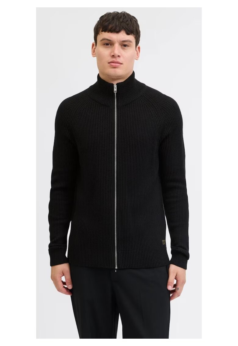 Jack & Jones Жилетка за мъже с цип и висока яка - Regular fit - - Черен