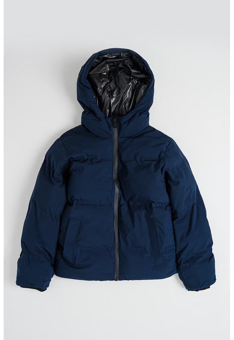 Jack & Jones Зимно яке с качулка и цип - Тъмносин