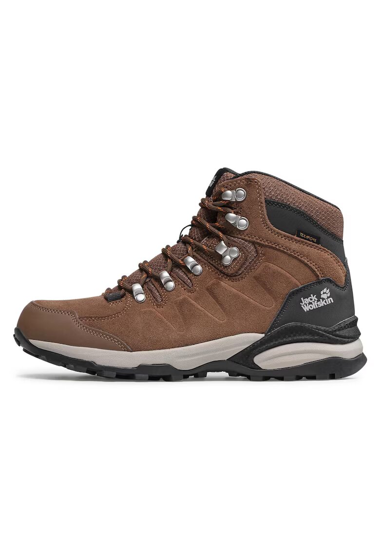 Jack Wolfskin Дамски трекинг обувки - REFUGIO TEXAPORE MID - водоустойчиви - естествена кожа - кафяви