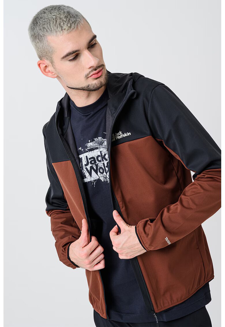 Jack Wolfskin Двуцветно яке - Тъмнокафяв/Черен