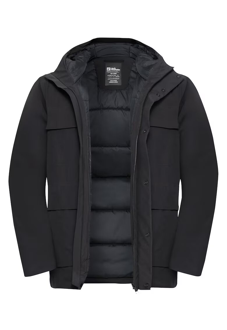 Jack Wolfskin Мъжко зимно яке черно - изработено от издръжливи материали