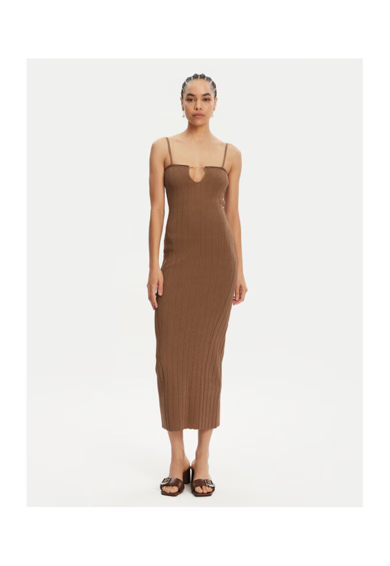 JACQUEMUS Дамска рокля 24E241KN3582355 - Вискоза/Полиестер - Кафява