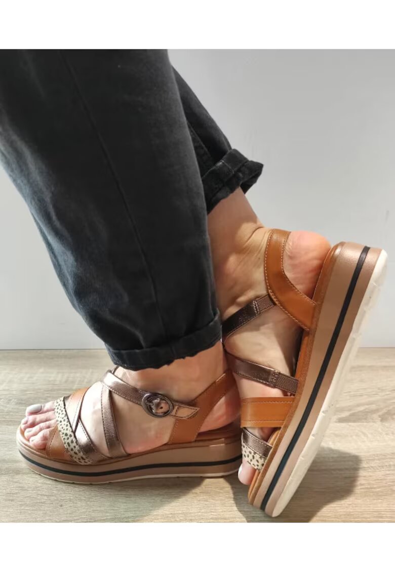 Jana Shoes Дамски ежедневни сандали Jana 28267-44 Кафяви с металик - 674645