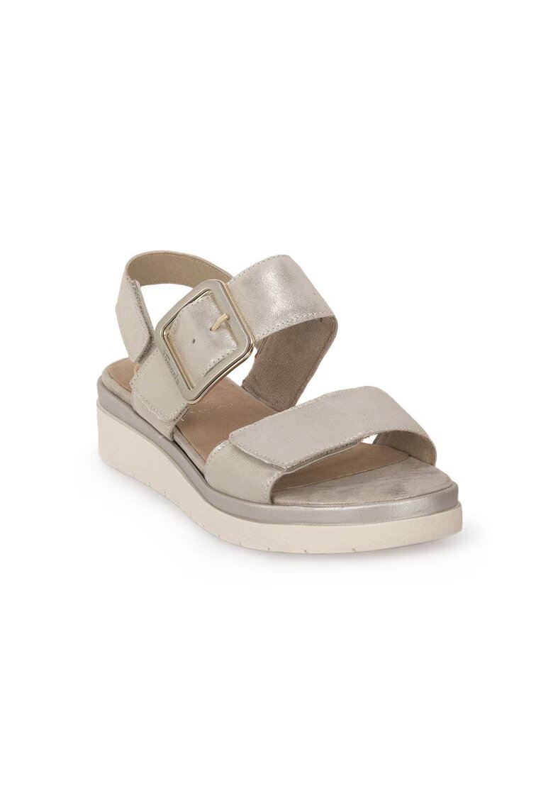 Jana Shoes Дамски сандали Jana Cloudy - Естествена кожа - Сребърни