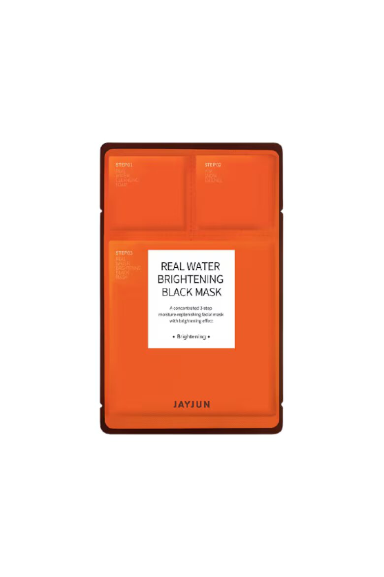 JAYJUN Комплект Real Water Brightening Black Mask Почистваща пяна 15 ml + есенция Vita Snow 15 ml + маска 25 ml