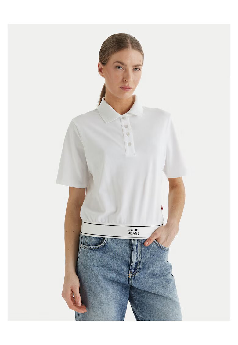 JOOP! Jeans Дамска тениска - - бяла - памук/полиестер/еластан
