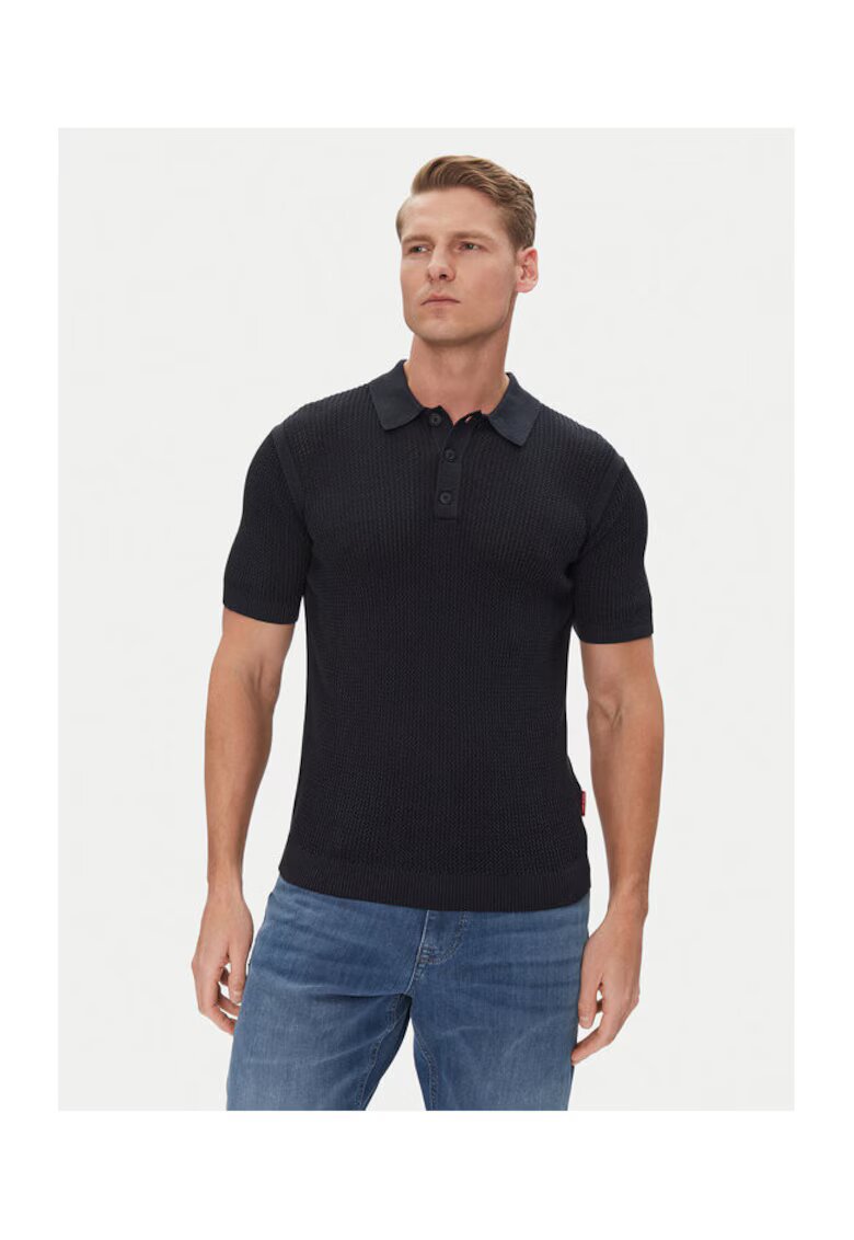 joop jeans Мъжка поло тениска - 10019222 30045448 - памук - тъмносиньо
