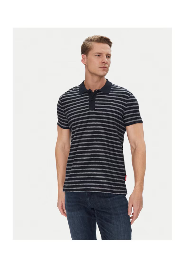 joop jeans Мъжка поло тениска - 10019359 30045759 - Памук - Тъмносиньо