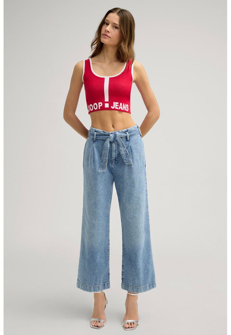 joop jeans Широки дънки с колан на талията - Син