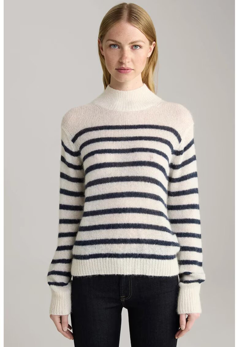 Joop Pulover regular fit cu guler inalt - din amestec de lana alpaca - Бял