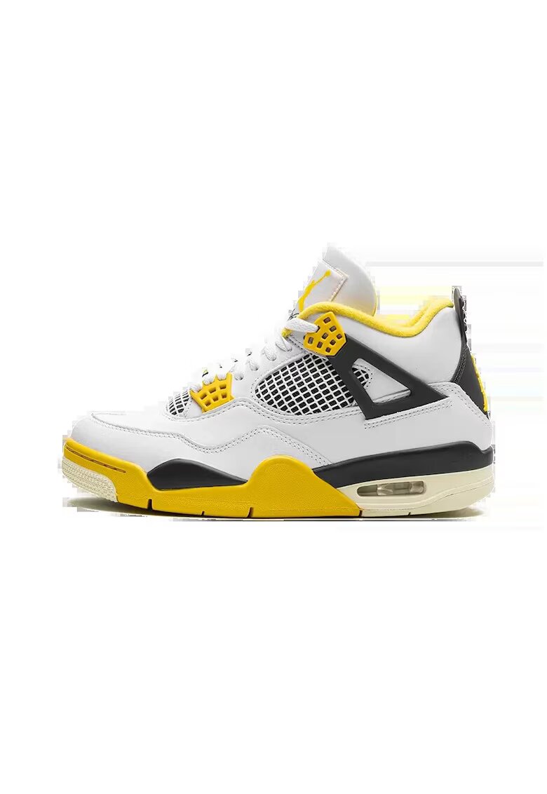 Jordan Маратонки Air 4 Vivid Sulphur - бяло с жълто и черно