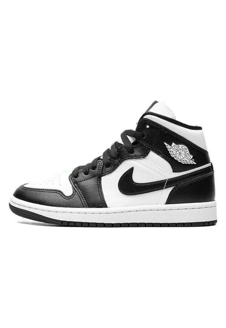 Jordan Мъжки спортни обувки - Air 1 Mid Panda - черни и бели - висококачествени материали - Бял/Черен