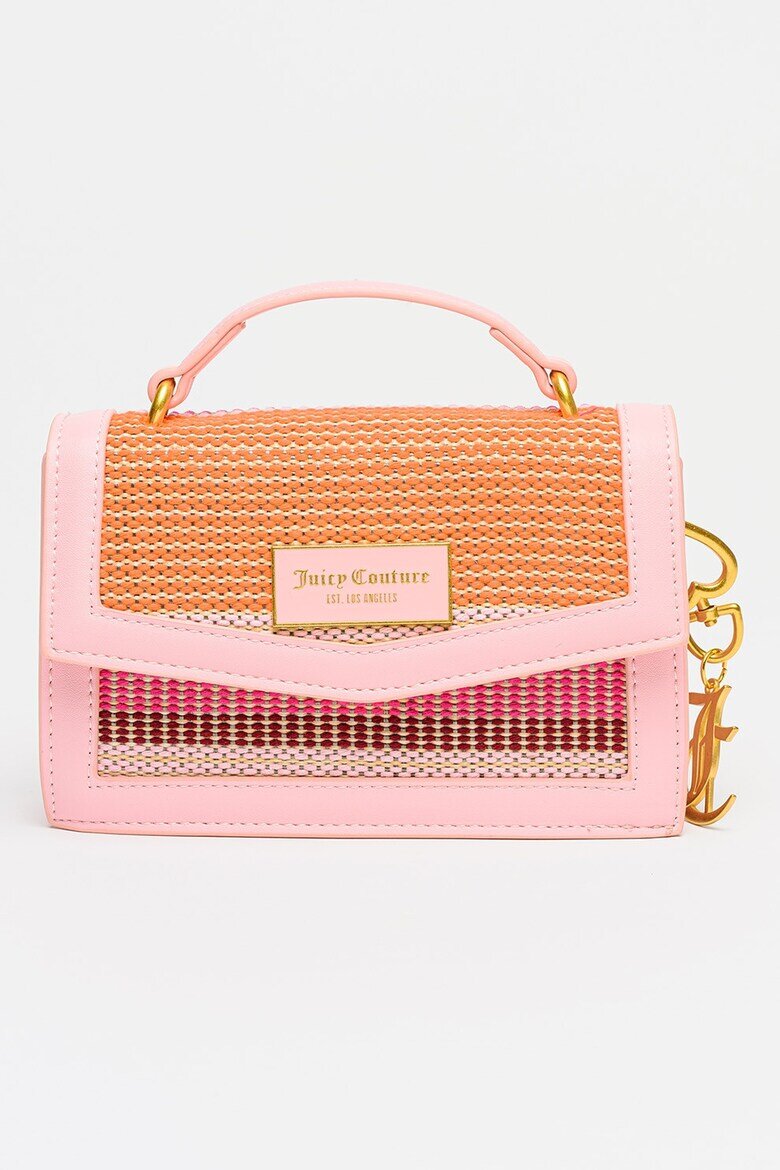 Juicy Couture Чанта за рамо Lily със сплетени детайли Tиква портокал/Розово