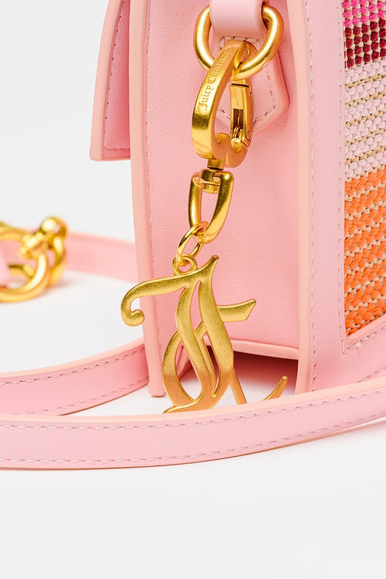 Juicy Couture Чанта за рамо Lily със сплетени детайли Tиква портокал/Розово