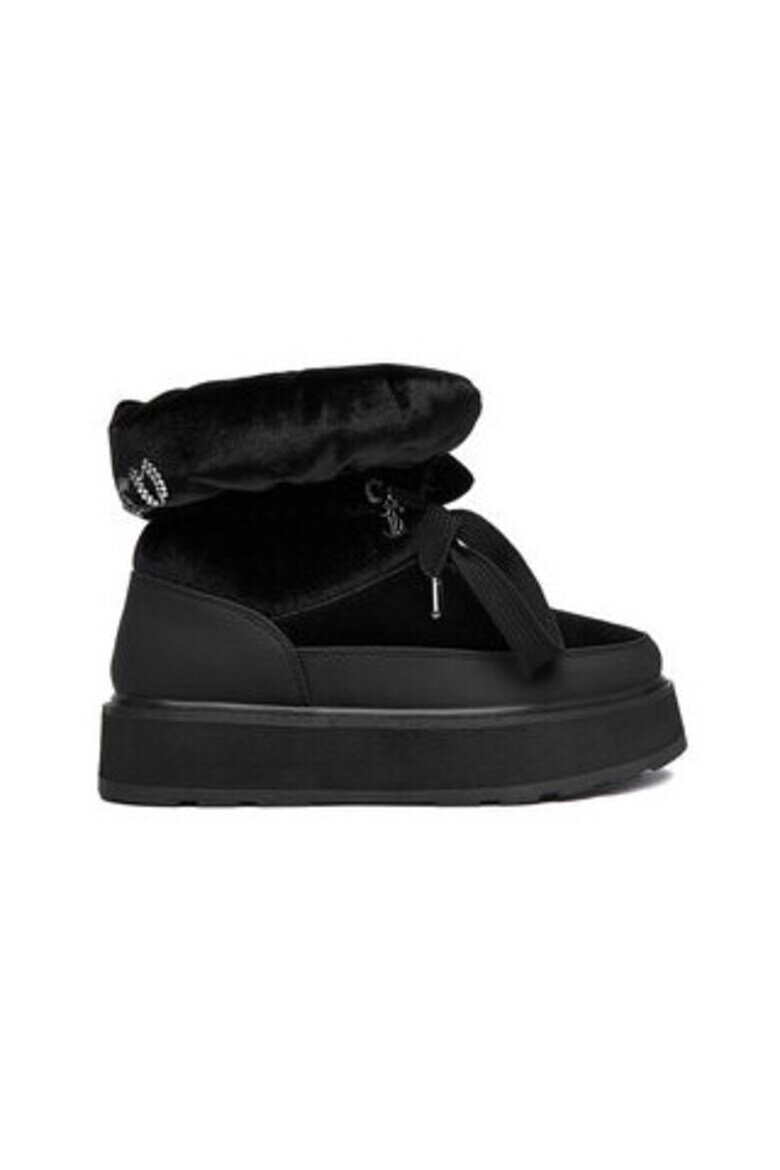 Juicy Couture Дамски ботуши черни кръгъл текстил връзки