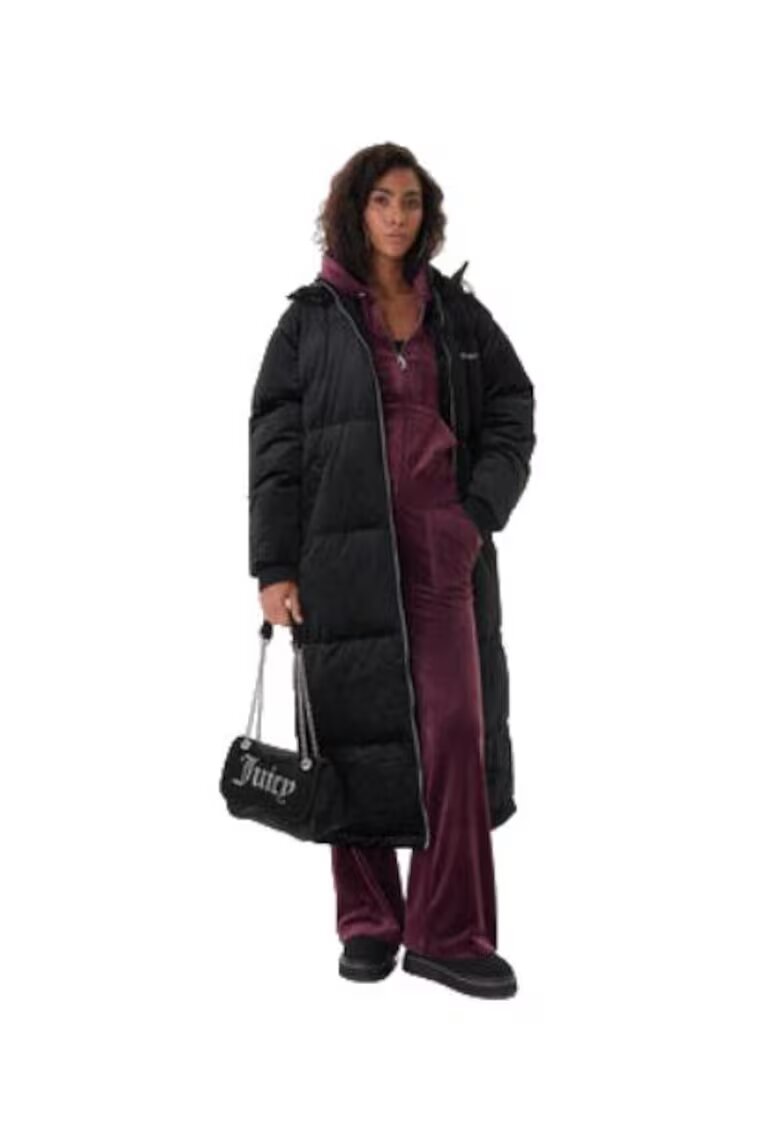 Juicy Couture Дамско дълго яке Century - синтетика/текстил - черно