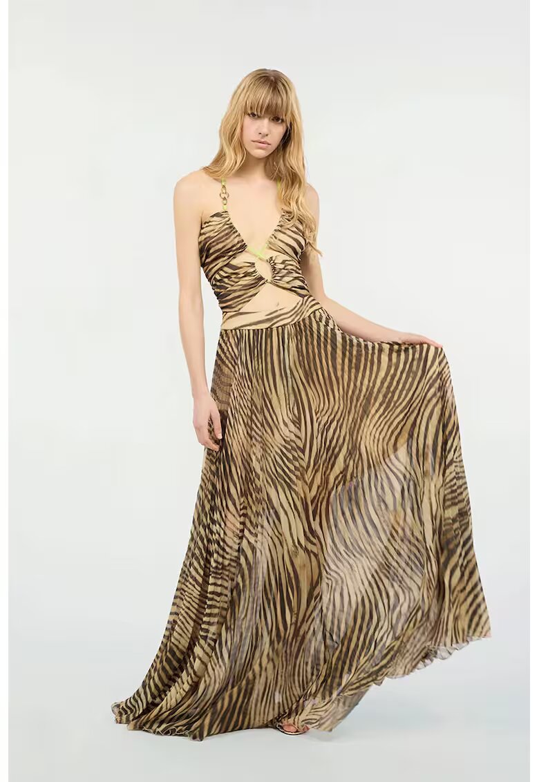 JUST CAVALLI Animal Printed Long Dress With Adjustable Straps