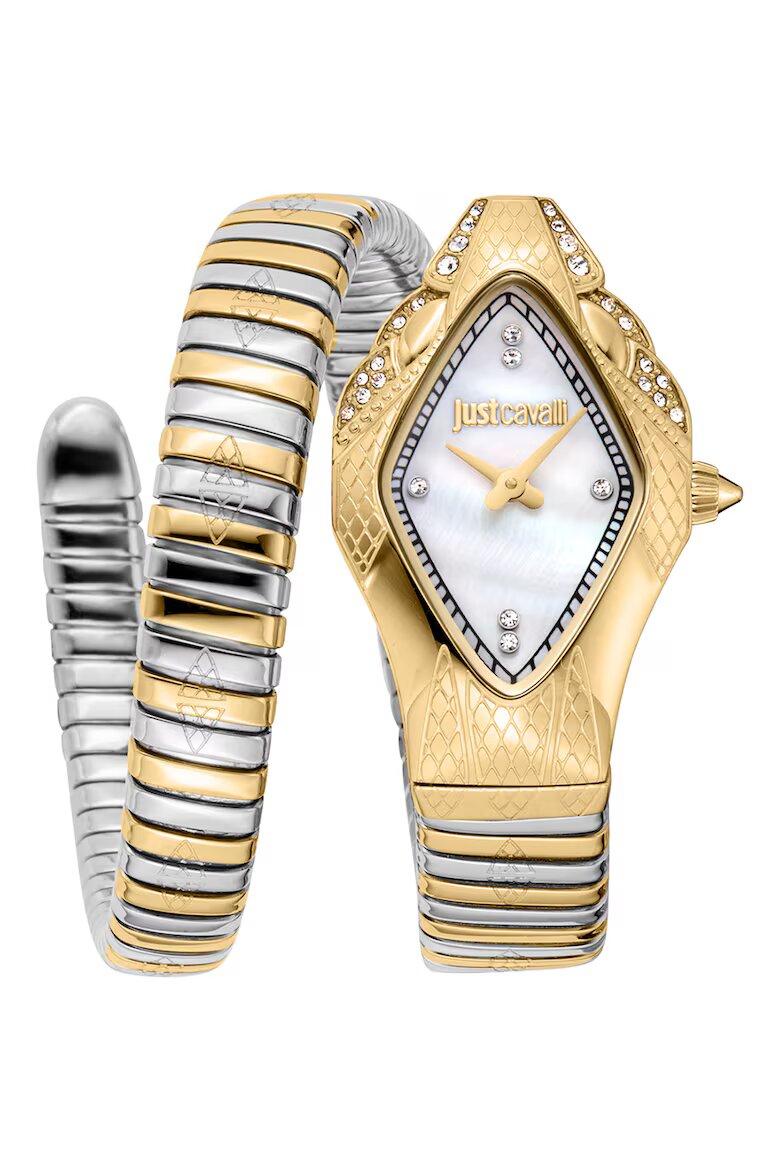 JUST CAVALLI Часовник от неръждаема стомана с увиващ се дизайн