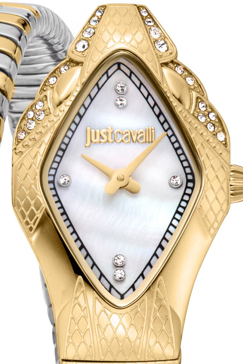 JUST CAVALLI Часовник от неръждаема стомана с увиващ се дизайн