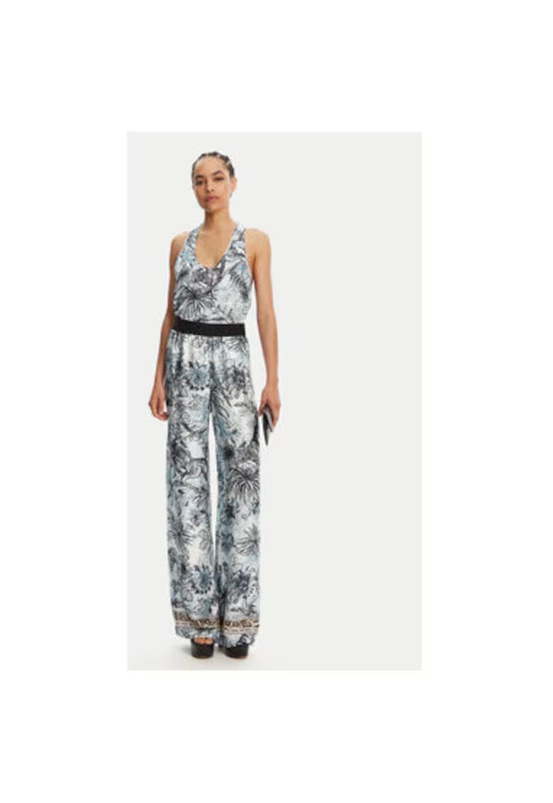 JUST CAVALLI Дамски топ 78PAH640 NS665 - Вискоза - Син/Сив - Сив/Син