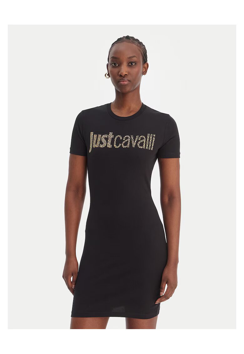 JUST CAVALLI Ежедневна рокля - памук - черна - 95% памук 5% еластан
