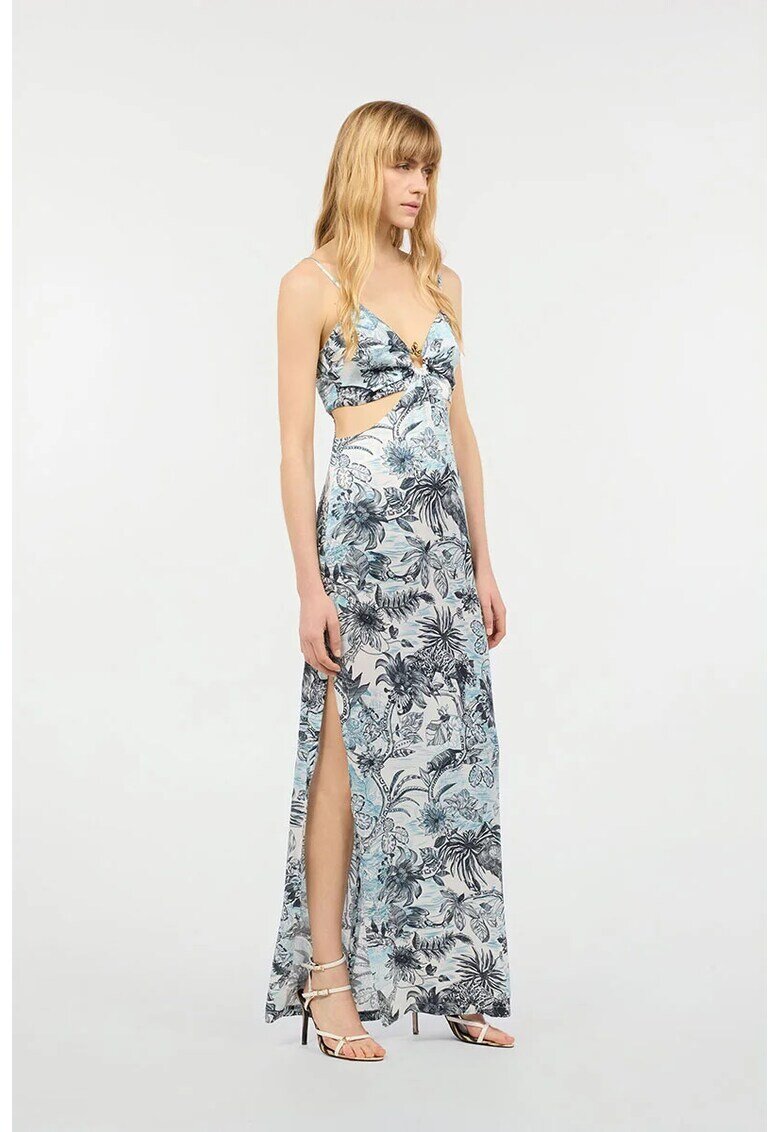 JUST CAVALLI Long Dress With Slim Straps and Side Cut-outs - Син