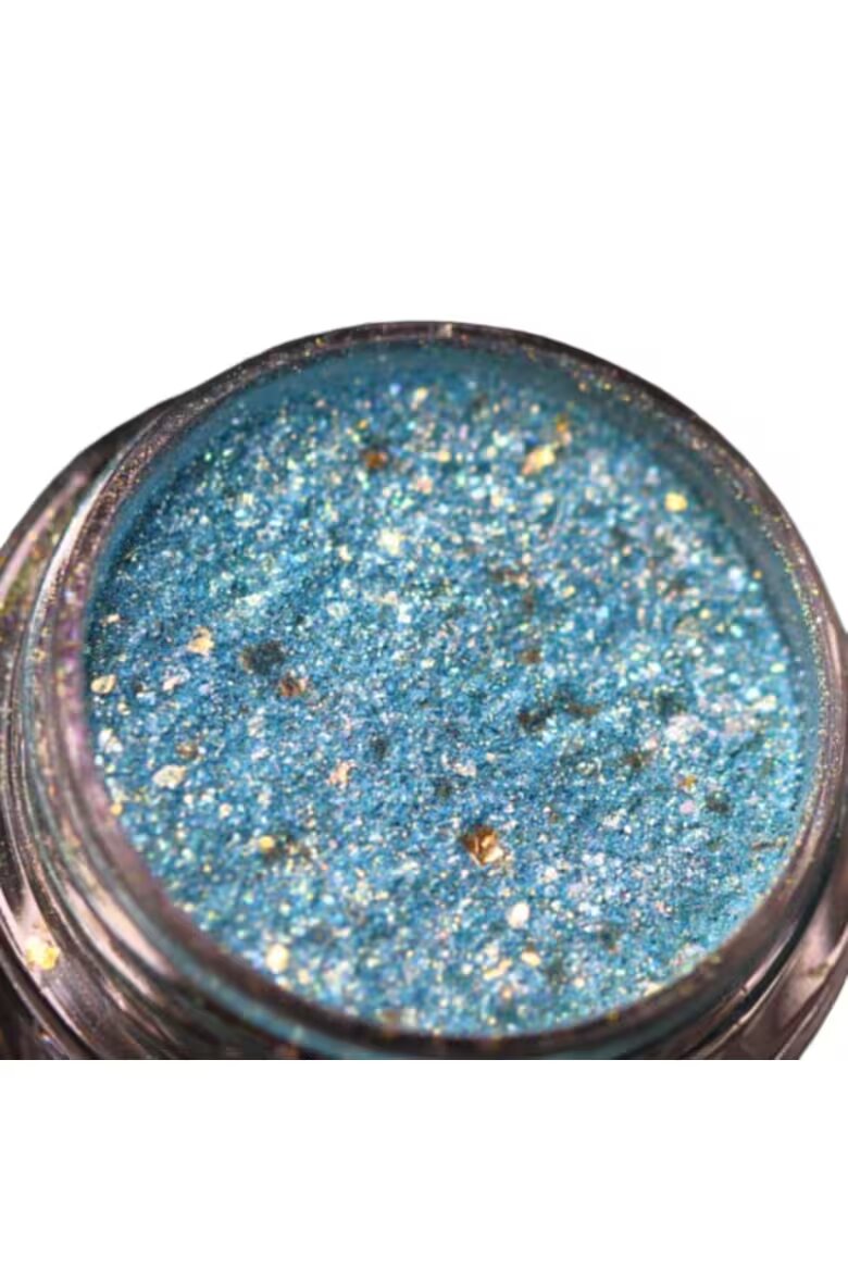 KAJOL Beauty PK162 светлосин пигмент на прах с брокат и златист оттенък 1 г