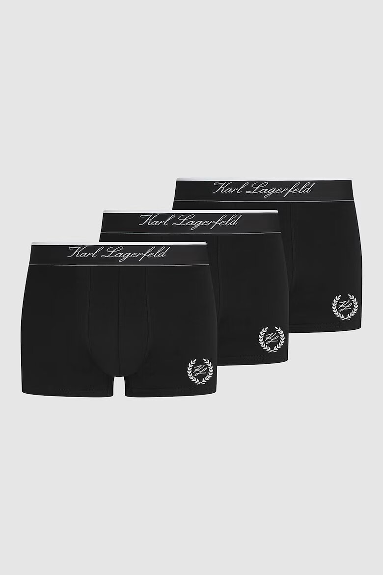 Karl Lagerfeld Боксерки с лого - 3 чифта Черен