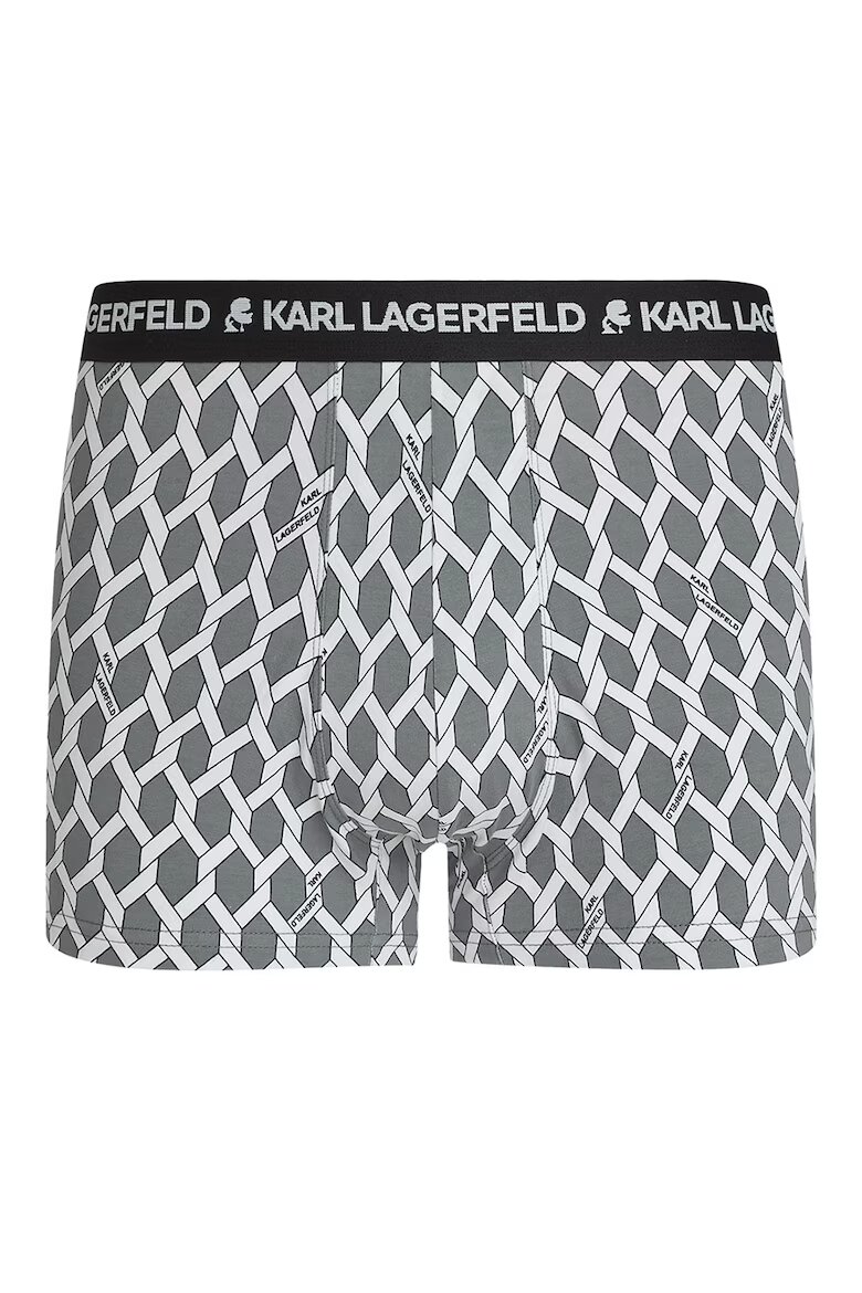 Karl Lagerfeld Боксерки с лого - 3 чифта Черен/Сив/Папратово зелено