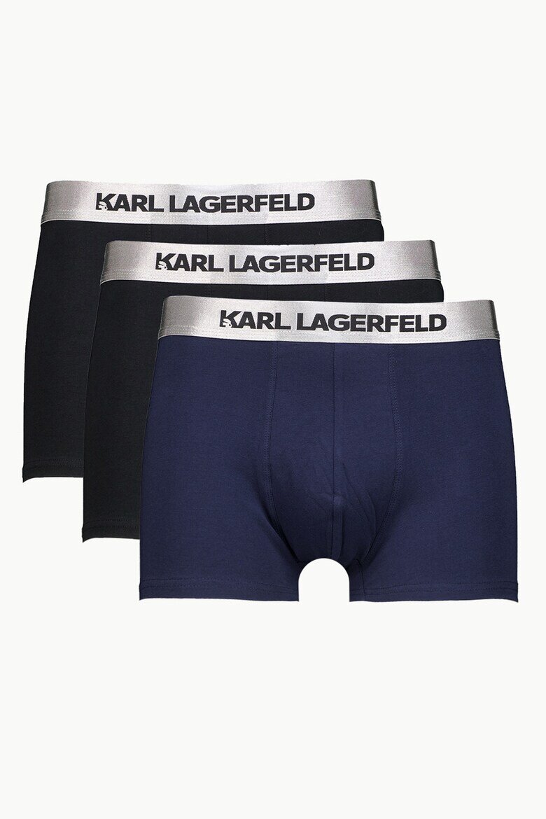 Karl Lagerfeld Боксерки с лого - 3 чифта Черен/Сребрист/Тъмносин