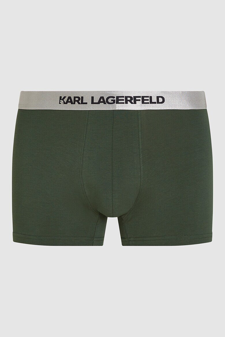 Karl Lagerfeld Боксерки с лого - 3 чифта Зелен/Черен/Сив