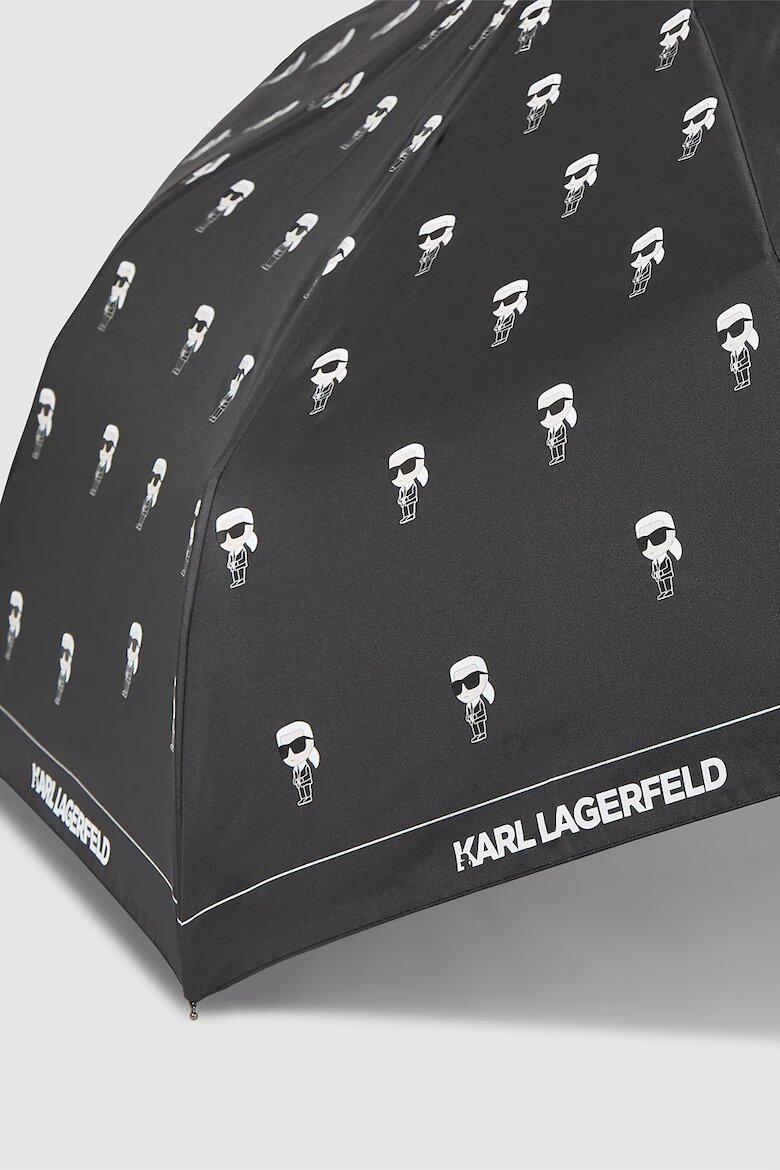 Karl Lagerfeld Чадър с лого Бял/Избеляло черно