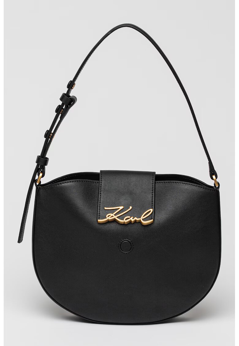 Karl Lagerfeld Чанта за рамо Signature от кожа с капаче