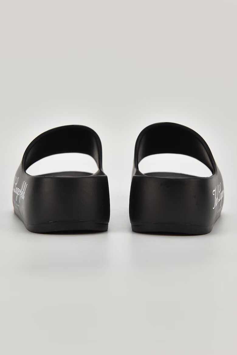 Karl Lagerfeld Чехли с равна платформа и лого Черен