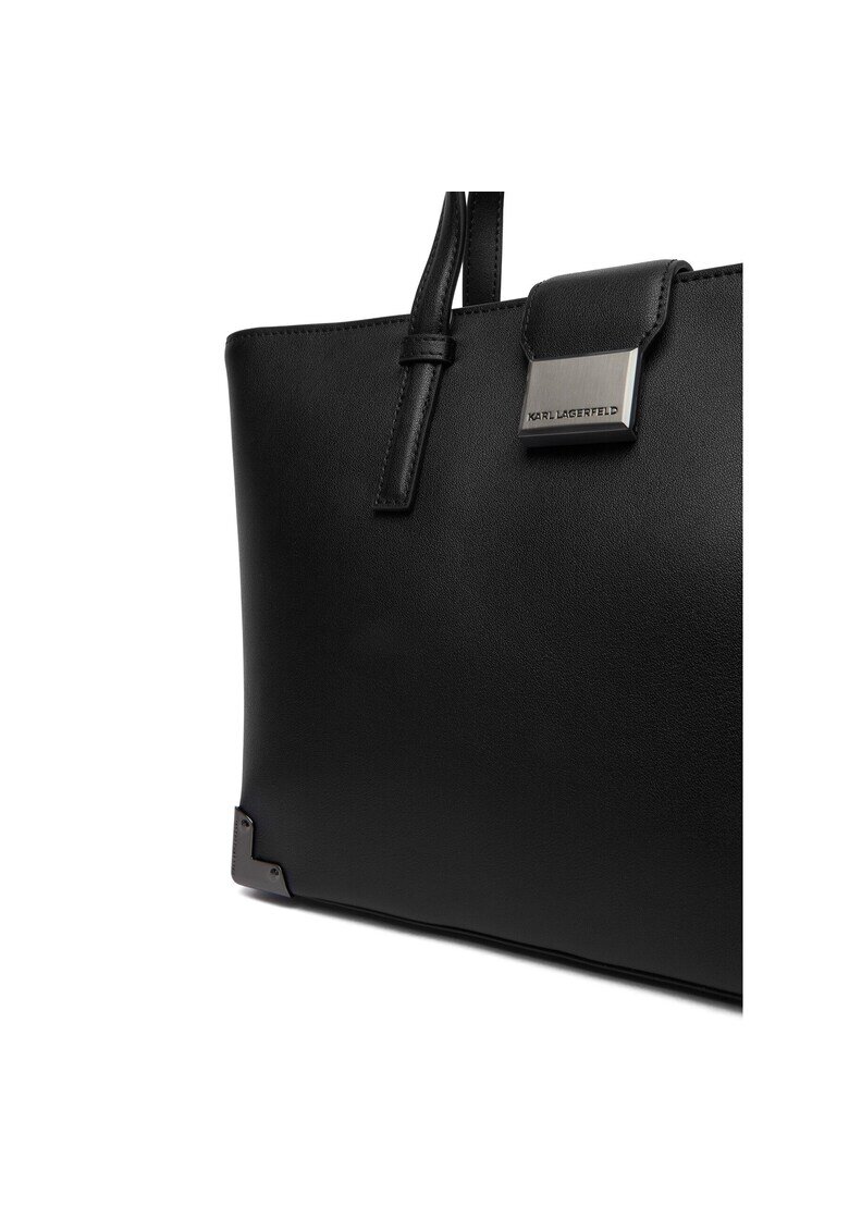Karl Lagerfeld Дамска чанта Black-Nickel - естествена кожа - 1AV B1W30256