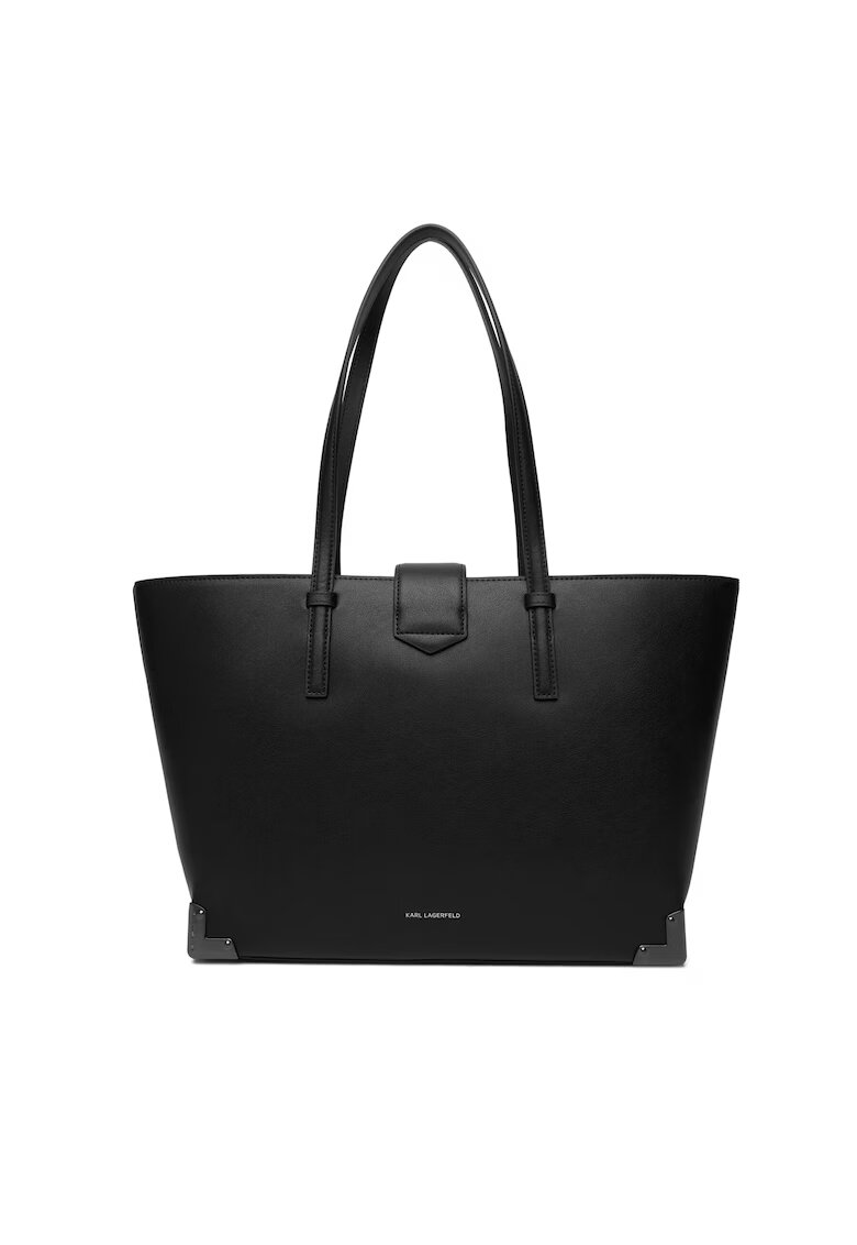 Karl Lagerfeld Дамска чанта Black-Nickel - от естествена кожа - 1AV B1W30120