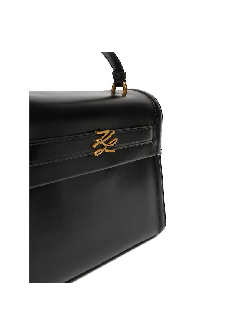 Karl Lagerfeld Дамска чанта черна/златна - от естествена кожа - модел 992