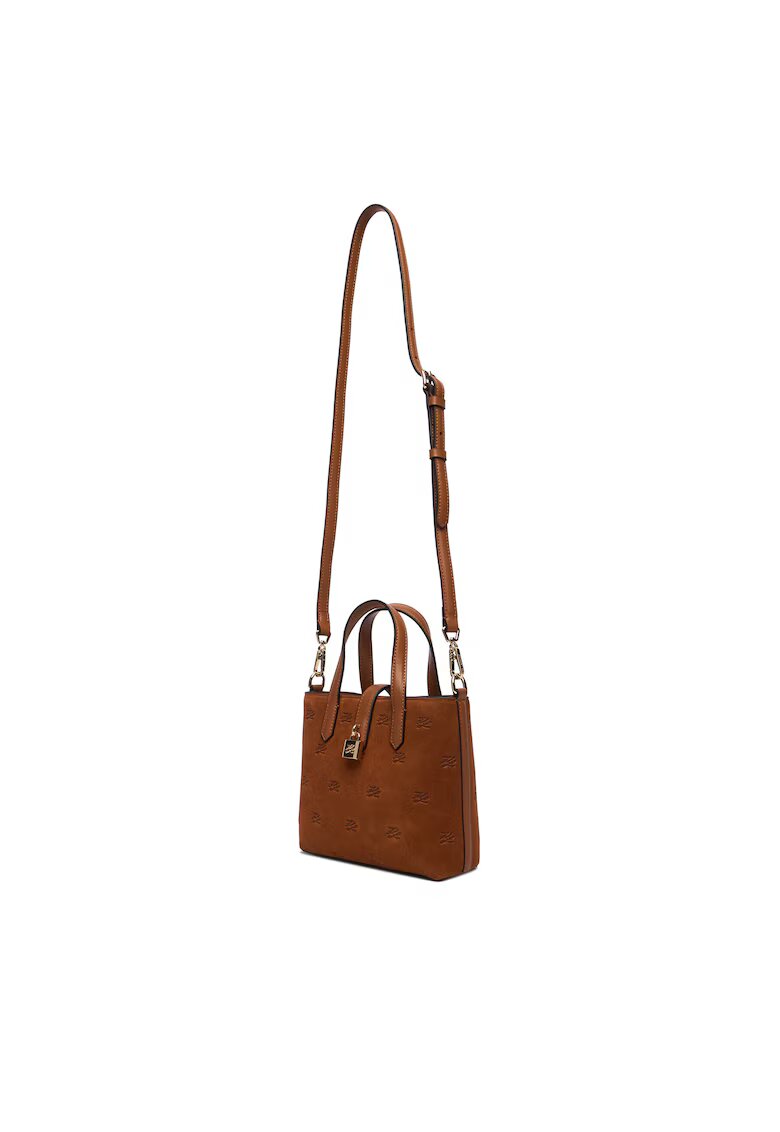 Karl Lagerfeld Дамска чанта естествена кожа - цвят Dark Tan - модел 1UR B1W30104