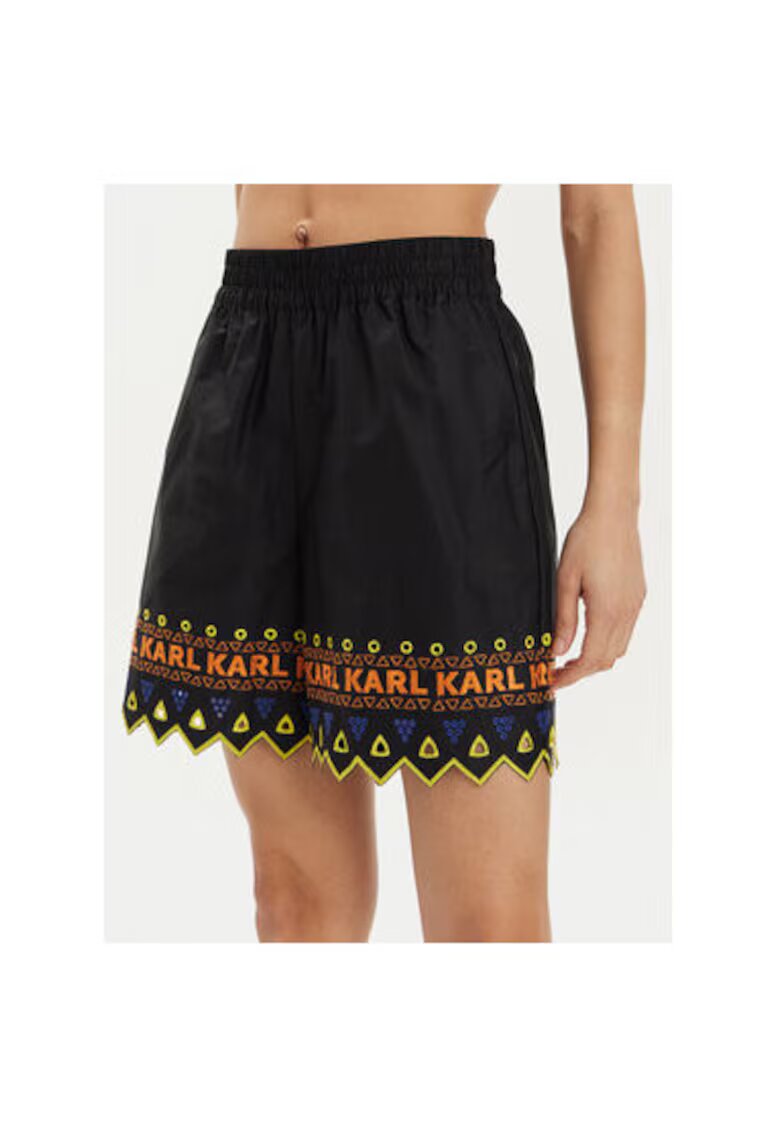 Karl Lagerfeld Дамски къси панталони 241W1003 - Органичен памук - 38 EU - Черни