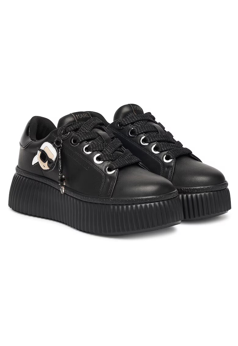 Karl Lagerfeld Дамски кецове KL42376T - черни - естествена кожа