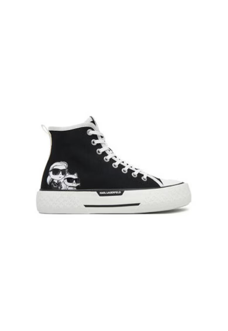 Karl Lagerfeld Дамски маратонки - KL60654T - Текстил - Черни