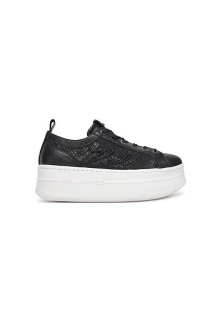 Karl Lagerfeld Дамски спортни обувки KL65011F - Естествена кожа - Черни